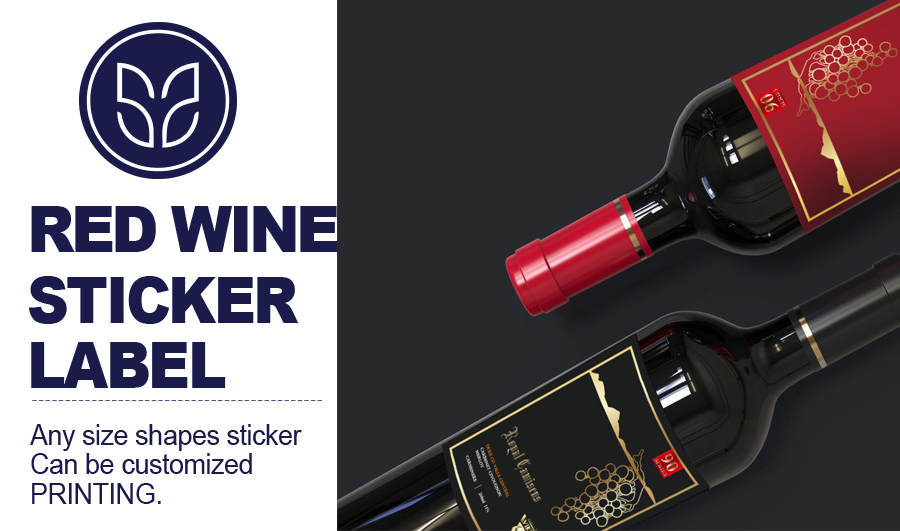 Red wine label sticker OEM Printing or customization